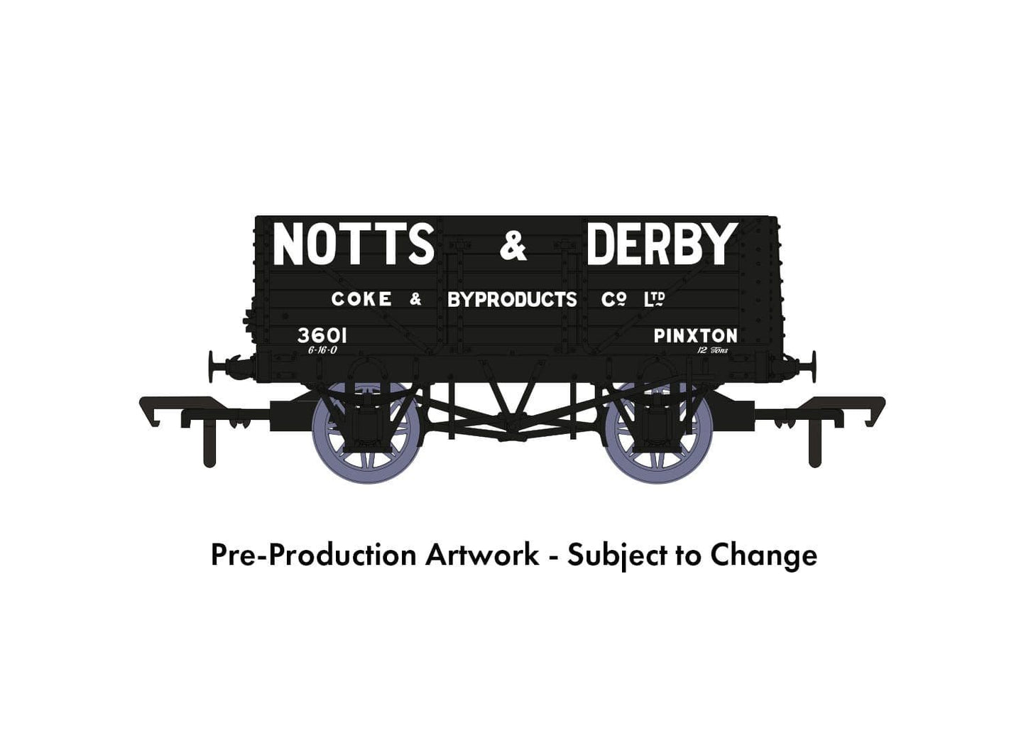 Rapido 967226 - Notts & Derby 7 plank Wagon - TTCDiecast x Malcs Models Exclusive, OO Gauge
