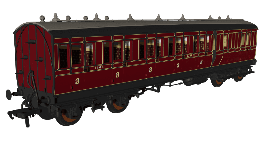 Rapido 978156 LMS Period 1 Evolution Non-Corridor Brake Third No.1465 OO Gauge *PRE ORDER £62.96*