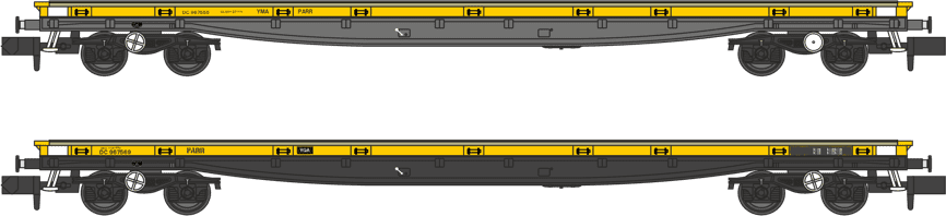 Revolution RT-N-YQA-209 Twin pack of Parrs in Departmental yellow N Gauge