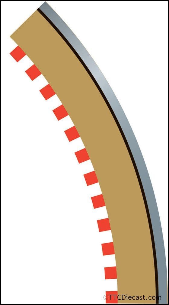 Scalextric C8225 Radius 2 Curve Inner Borders 45° x 4