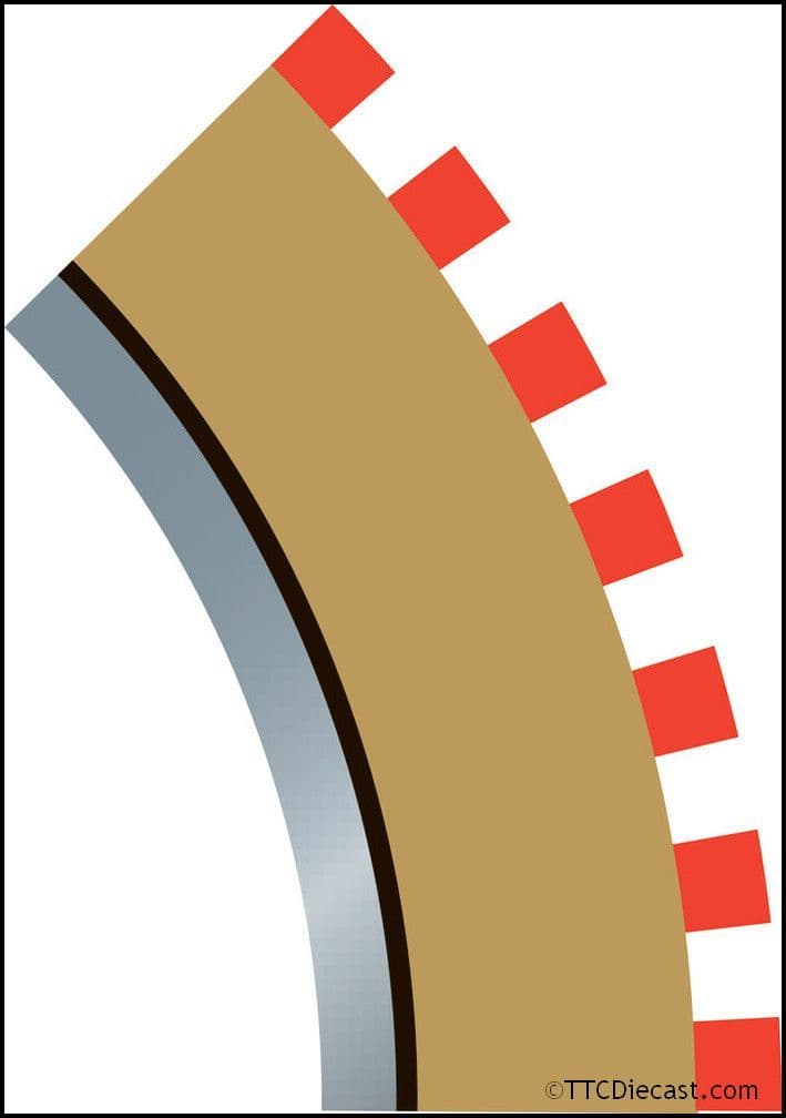 Scalextric C8228 Radius 2 Curve Outer Borders 45° x 4