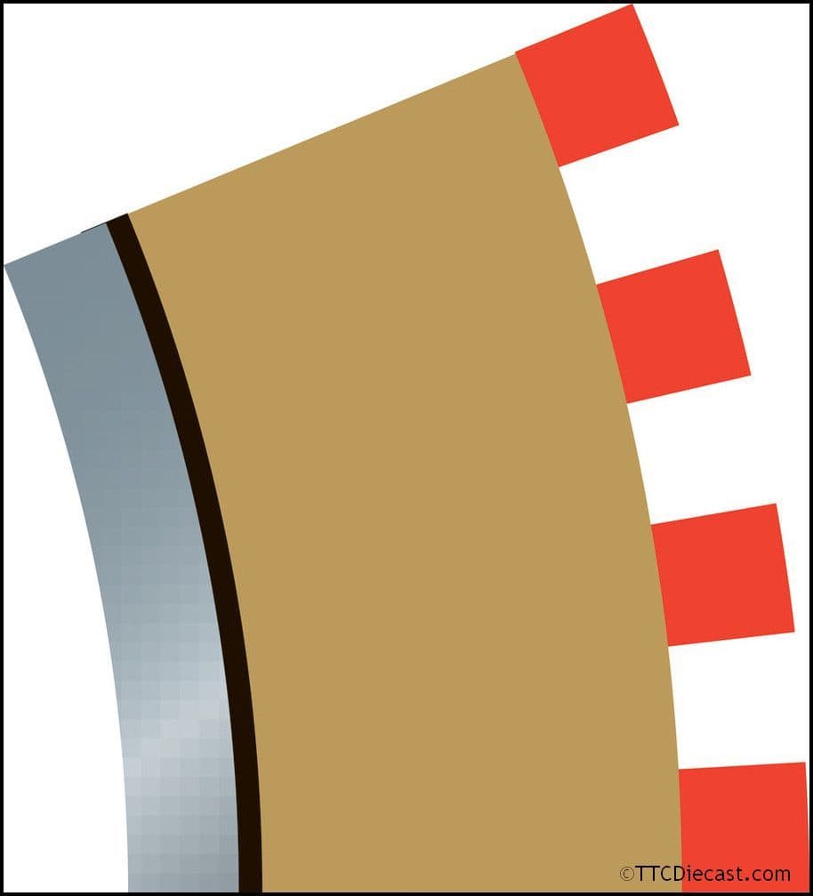 Scalextric C8280 Radius 2 Curve Inner Borders 22.5° x 4