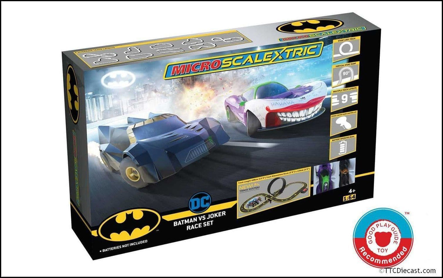 Scalextric G1155M Micro Scalextric Batman vs Joker Set Battery Powered Race Set