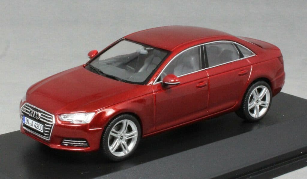 Spark 5011504123, 1:43 Scale Audi A4 Matador Red, Audi Dealer Packaging