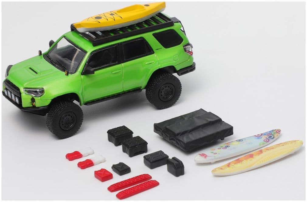 Tiny KS051536 Toyota 4Runner Modified Version Green (LHD) w/Accessories 1:64 Scale *PRE ORDER £31.44*