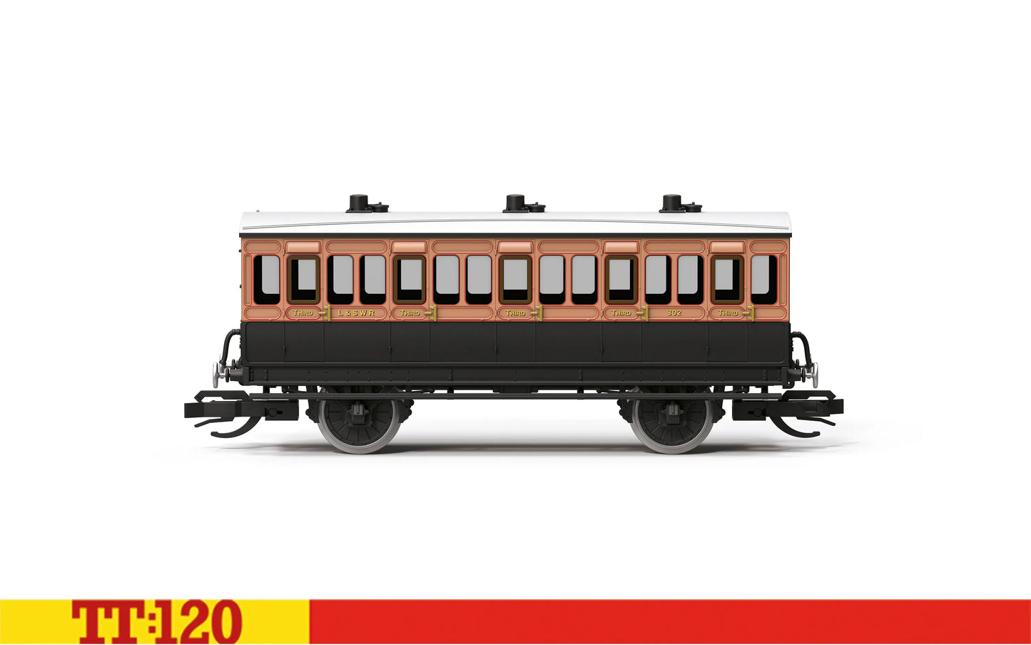 Hornby TT4079 LSWR 4 Wheel Coach 3rd Class 302 TT120 Gauge *PRE ORDER £31.49*