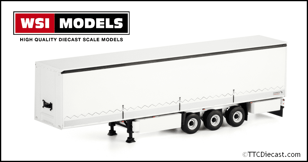 Wsi 03-1073 Curtainsider / Tilt Boards Trailer 3 axle - White, 1/50 Scale