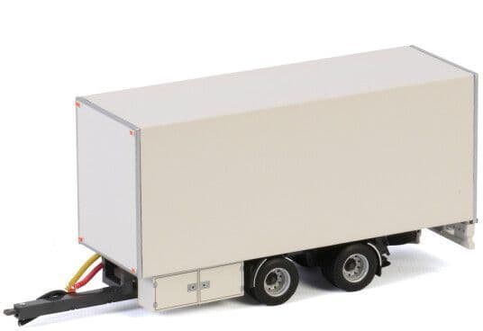 WSI 03-2029 Centre Axled Drawbar Box Trailer 2 Axle White Line, 1:50 Scale *PRE ORDER £63.89*