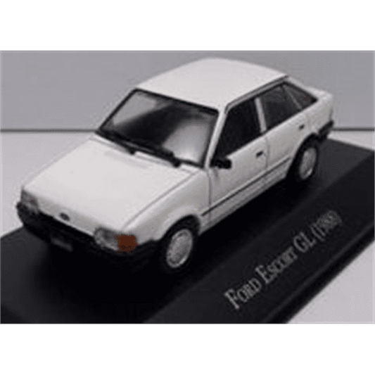 1:43 Scale Diecast, Ford Escort GL, White, 1988, In Blister packaging, MAG LX53