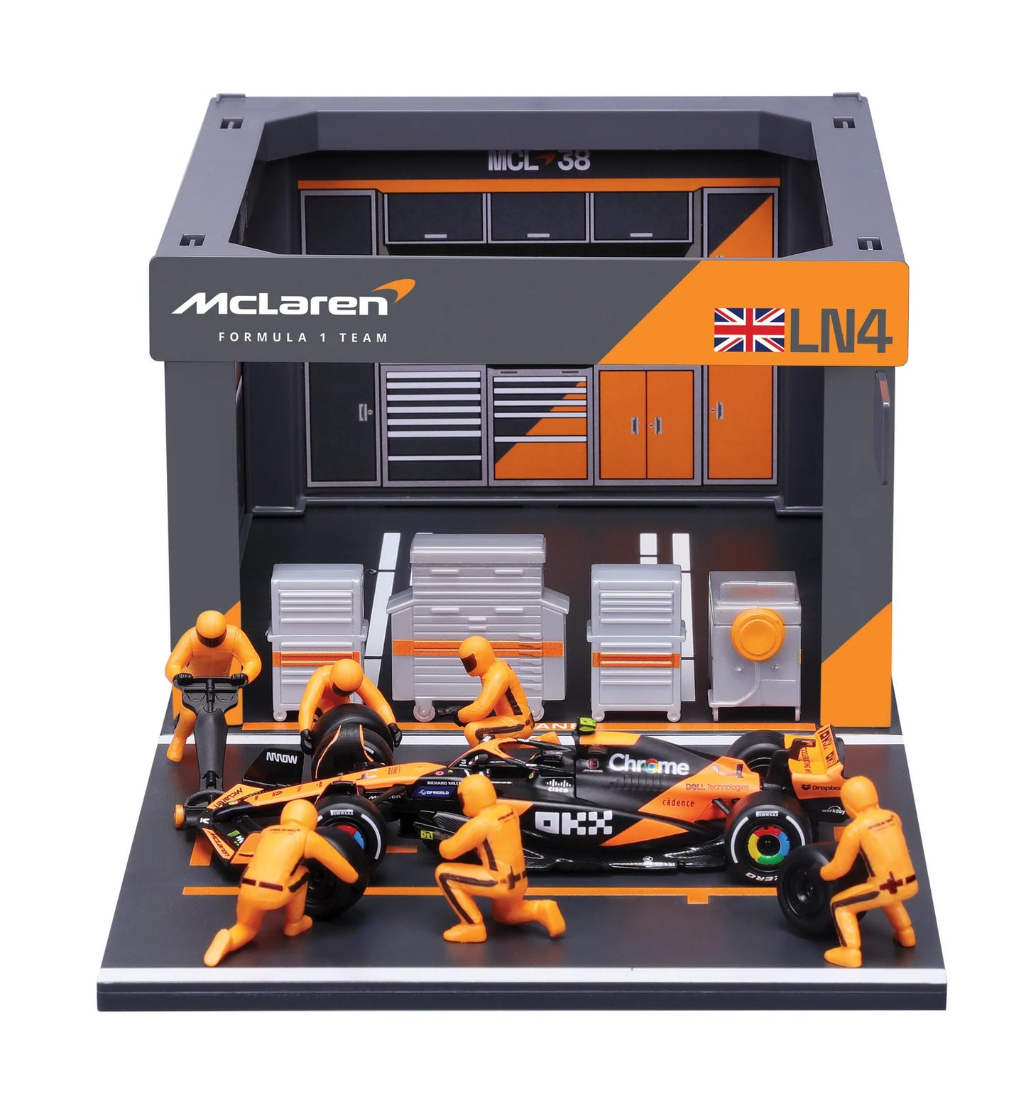 Burago 38541N McLaren F1 MCL38 2024 Norris Pit Pass 1:43 Scale *PRE ORDER £ 24.99*