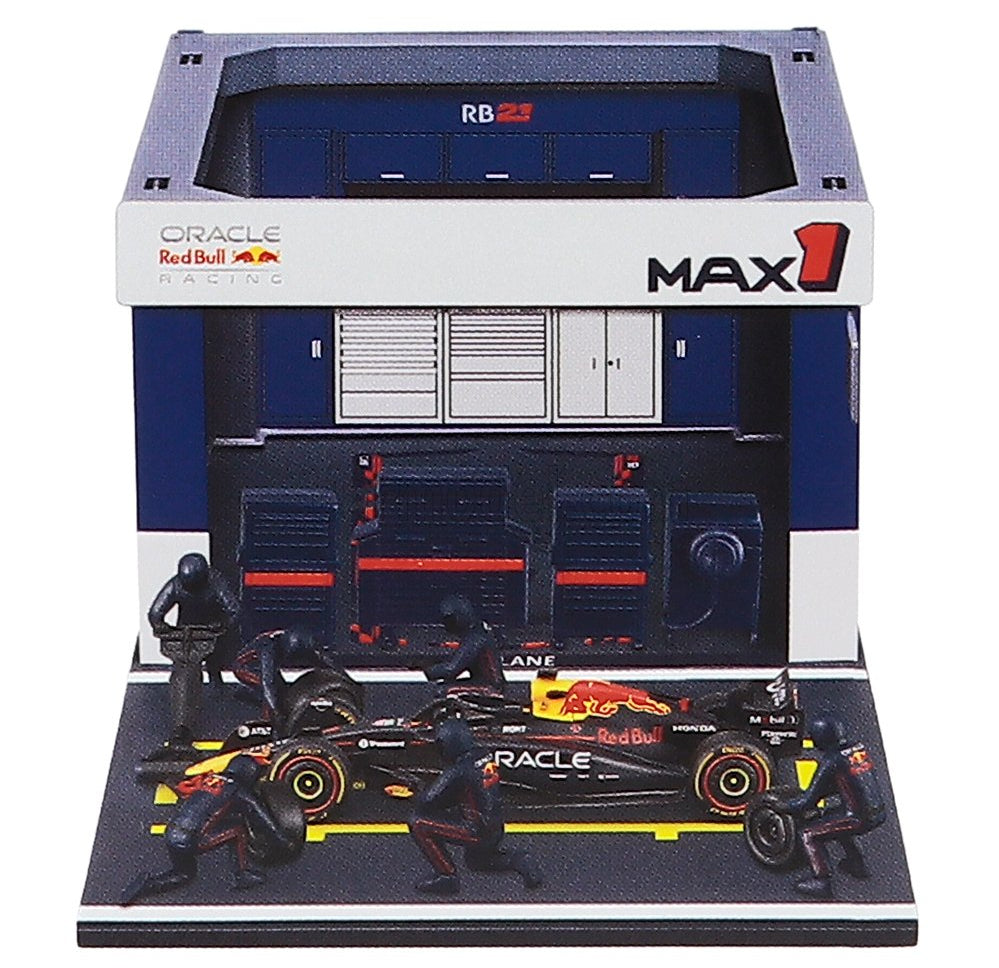 Burago 38459V Red Bull F1 RB21 2025 Pit Pass Diorama Verstappen 1:43 Scale *PRE ORDER £23.74*