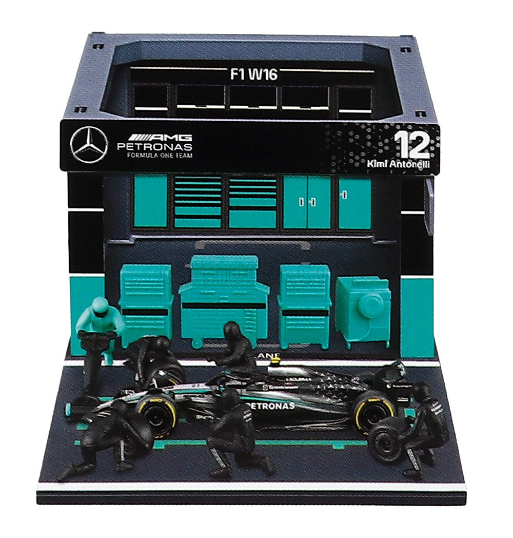 Burago 38458A Mercedes F1 W16 2025 Pit Pass Diorama Antonelli 1:43 Scale *PRE ORDER £23.74*