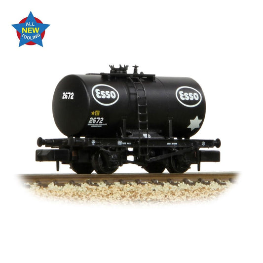 Farish 378-005 20T Anchor-Mounted Tank Wagon 'Esso' Black - N Gauge