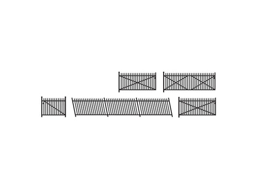 Ratio 246 GWR Spear Fencing, Black, Ramps & Gates