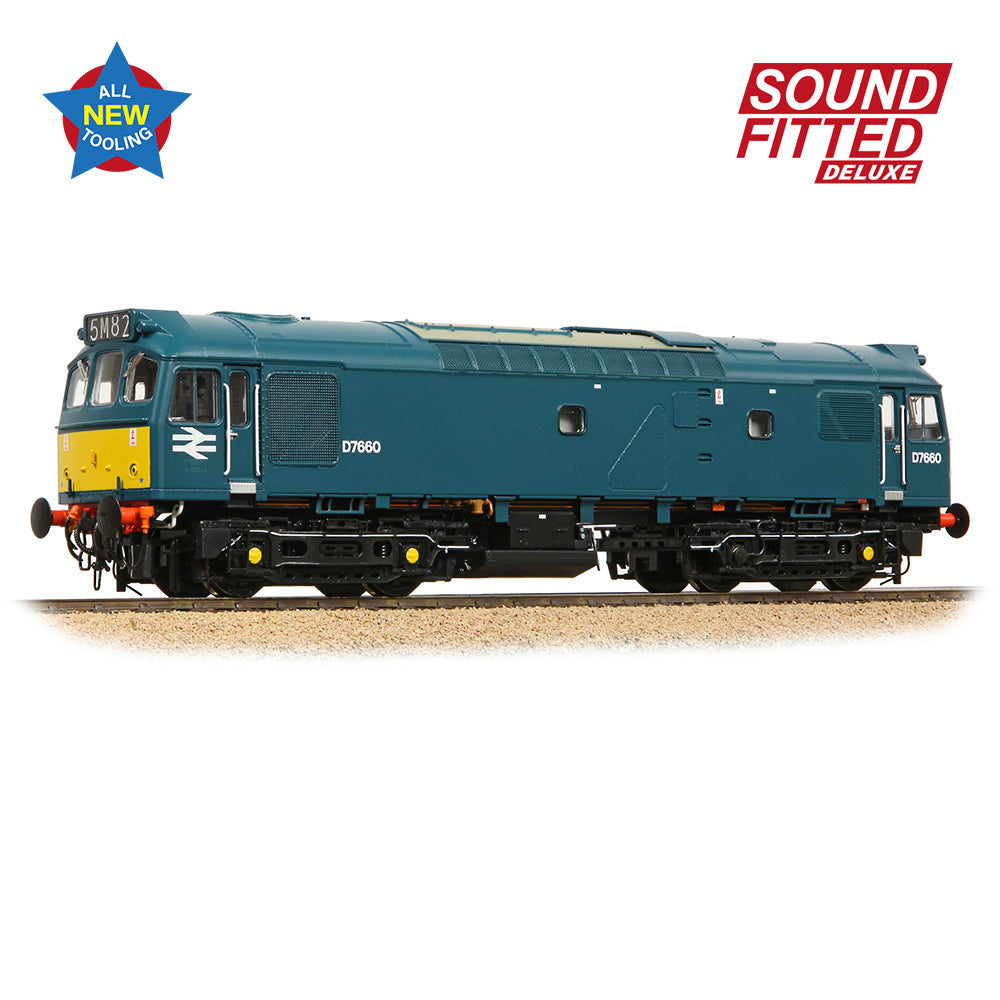 Bachmann 32-333SFX Class 25/3 D7660 BR Blue (Small Yellow Panels), OO Gauge
