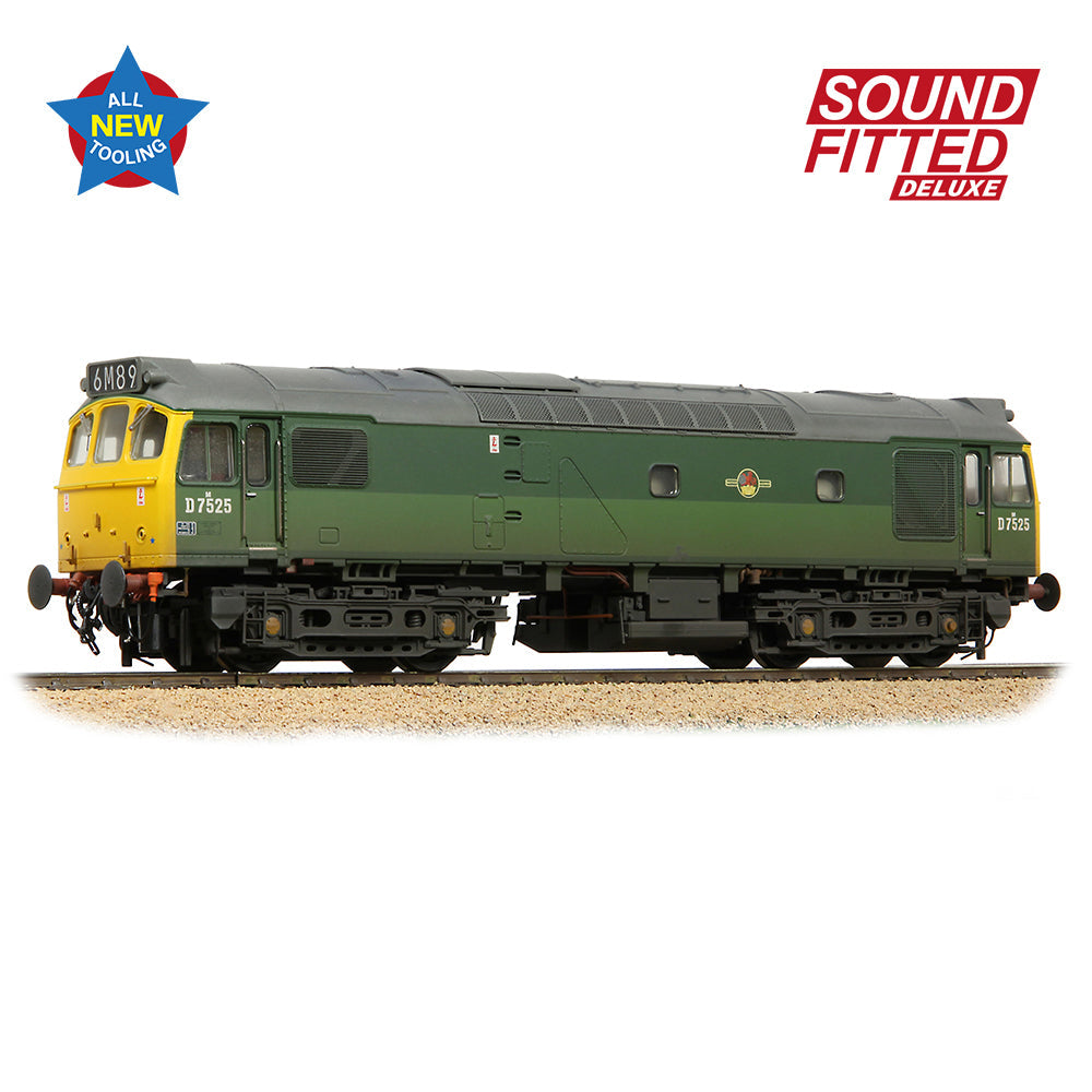 Bachmann 32-342SFX Class 25/2 D7525 BR Two-Tone Green (FYE) [W], OO Gauge