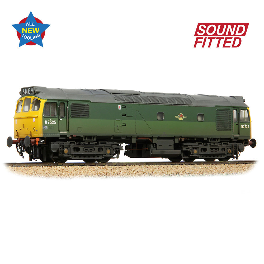 Bachmann 32-342SF Class 25/2 D7525 BR Two-Tone Green (FYE) [W], OO Gauge