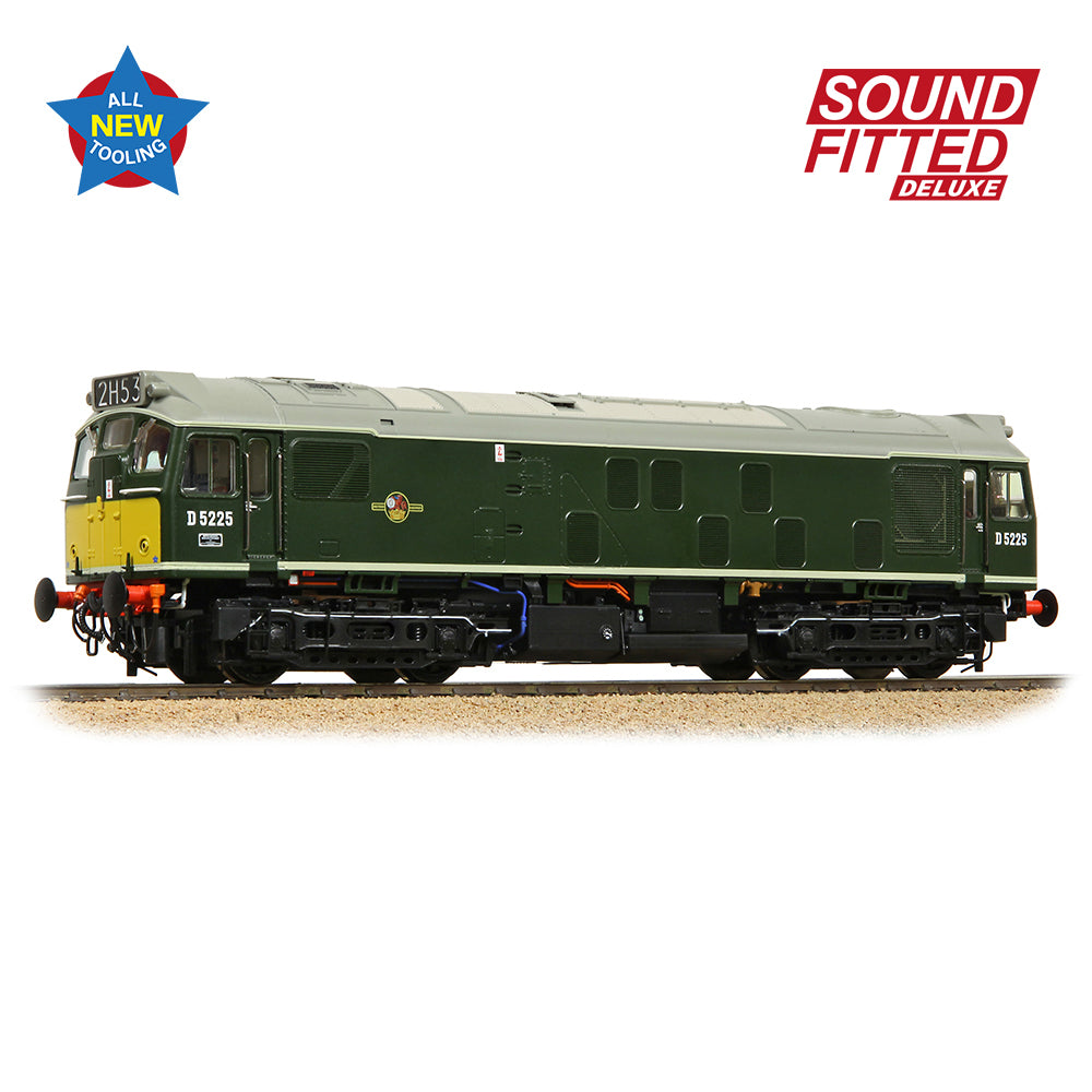 Bachmann 32-343SFX Class 25/1 D5225 BR Green (Small Yellow Panels), OO Gauge