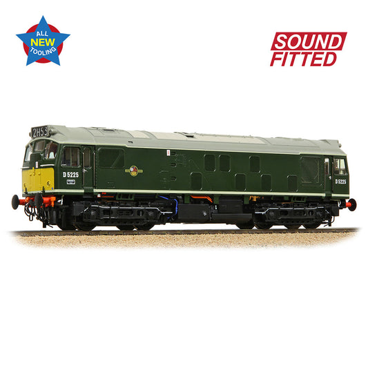 Bachmann 32-343SF Class 25/1 D5225 BR Green (Small Yellow Panels), OO Gauge