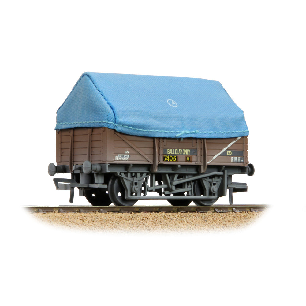 Bachmann 33-085C 5 Plank China Clay Wagon BR Bauxite (TOPS) With Hood [W], OO Gauge