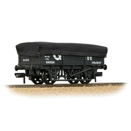 Bachmann 33-088B 5 Plank China Clay Wagon GWR Grey with Tarpaulin Cover, OO Gauge