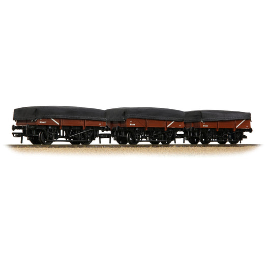 Bachmann 33-091A 5 Plank China Clay Triple Pack BR Bauxite (Early) w Tarp Covers, OO Gauge