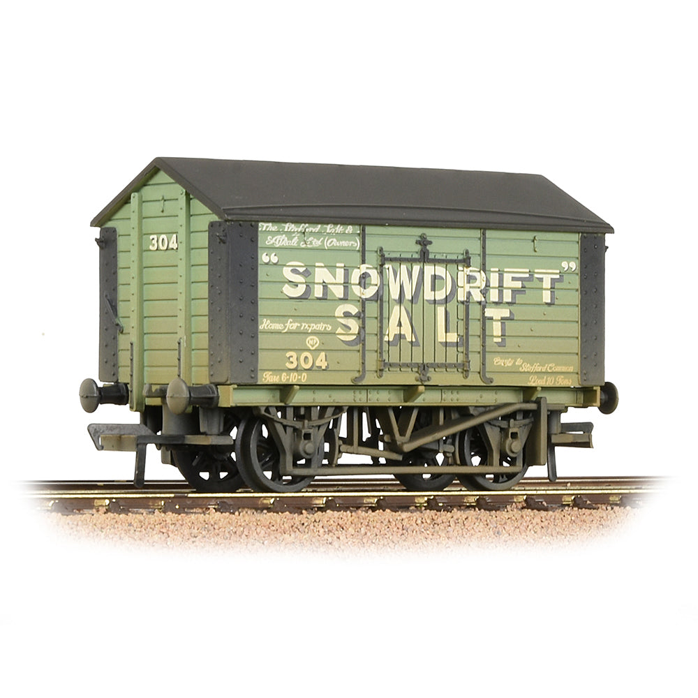 Bachmann 33-182A 10T Covered Salt Wagon 'Snowdrift Salt' Green - Wthrd *LAST FEW*