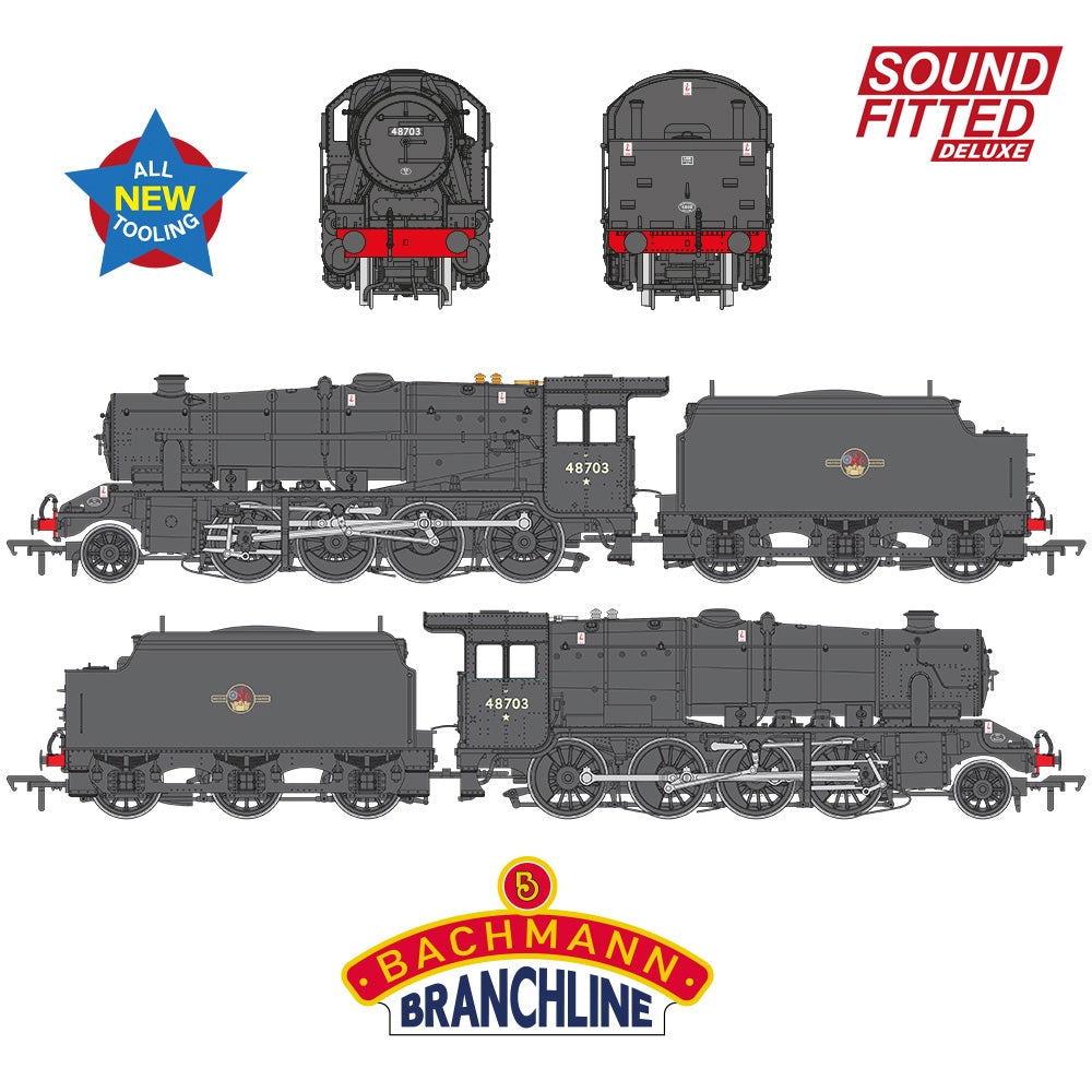 Bachmann 35-231SFX LMS 8F Welded Tender 48703 BR Black (L/Crest) (DCC SOUND) DELUXE OO Gauge *PRE ORDER £322.96*
