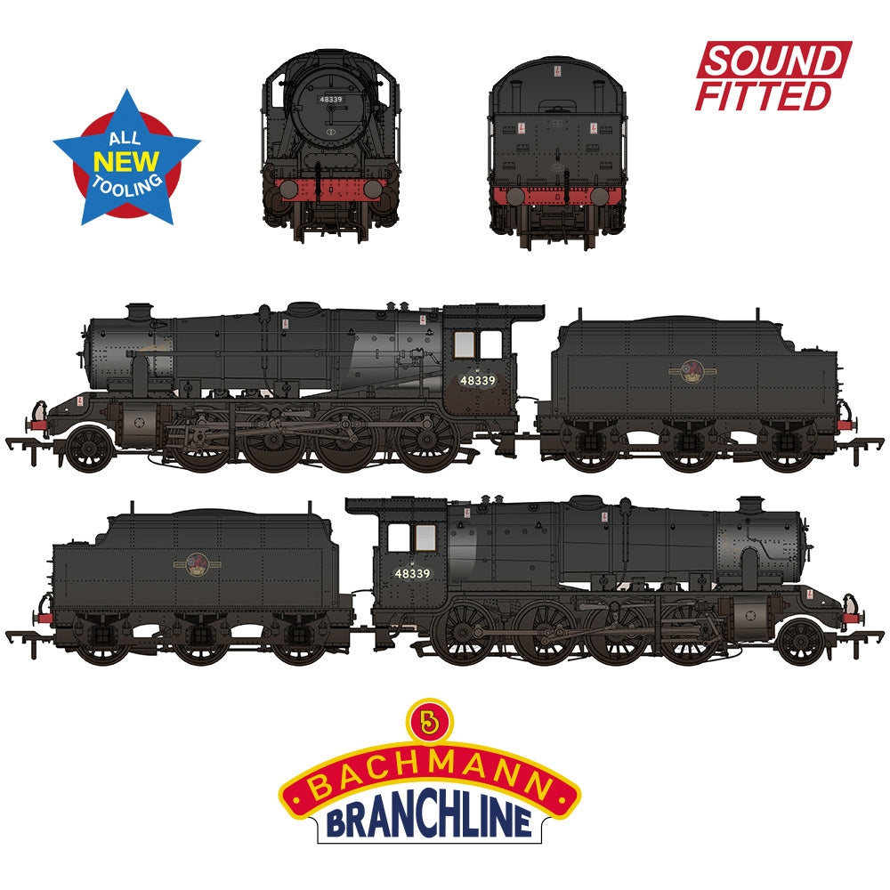 Bachmann 35-235SF LMS 8F Riveted Tender 48339 BR Black (L/Crest), Wthrd, (DCC SOUND) OO Gauge *PRE ORDER £314.46*
