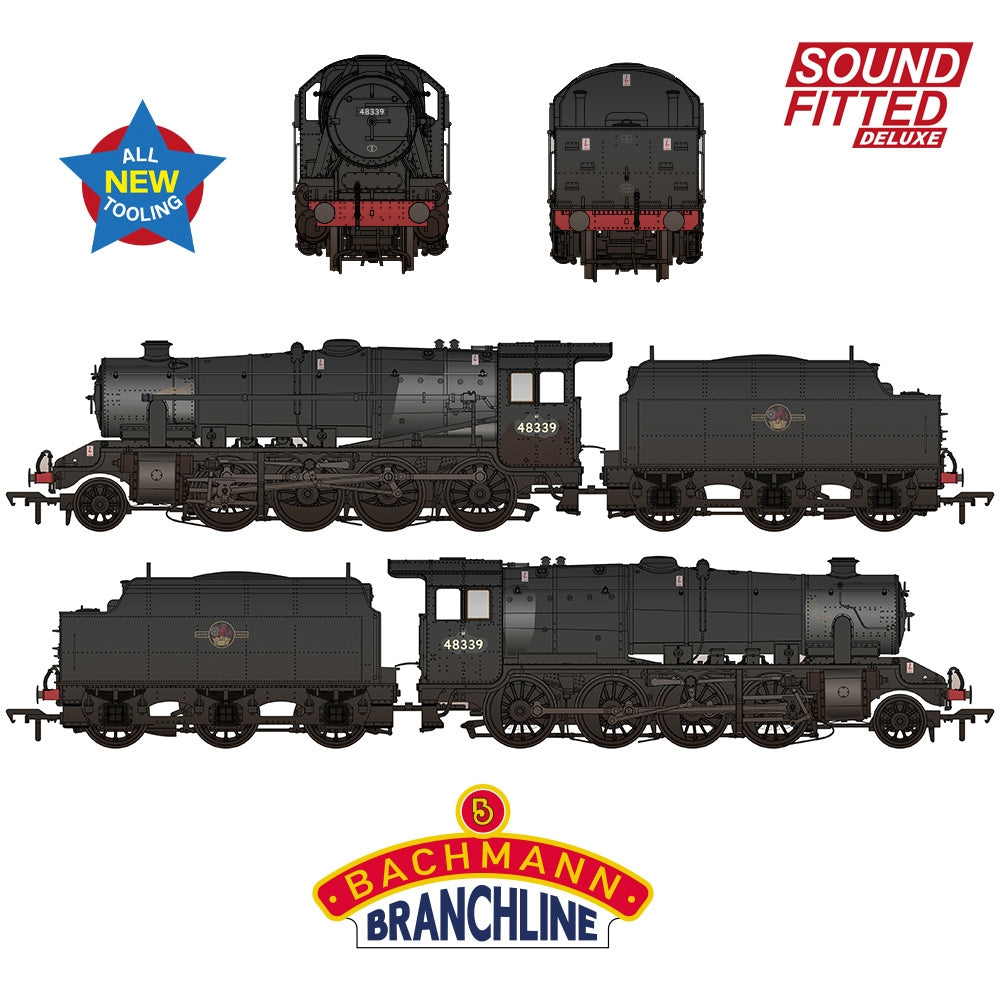Bachmann 35-235SFX LMS 8F Riveted Tender 48339 BR Black (L/Crest), Wthrd, (DCC SOUND) DELUXE OO Gauge *PRE ORDER £331.46*