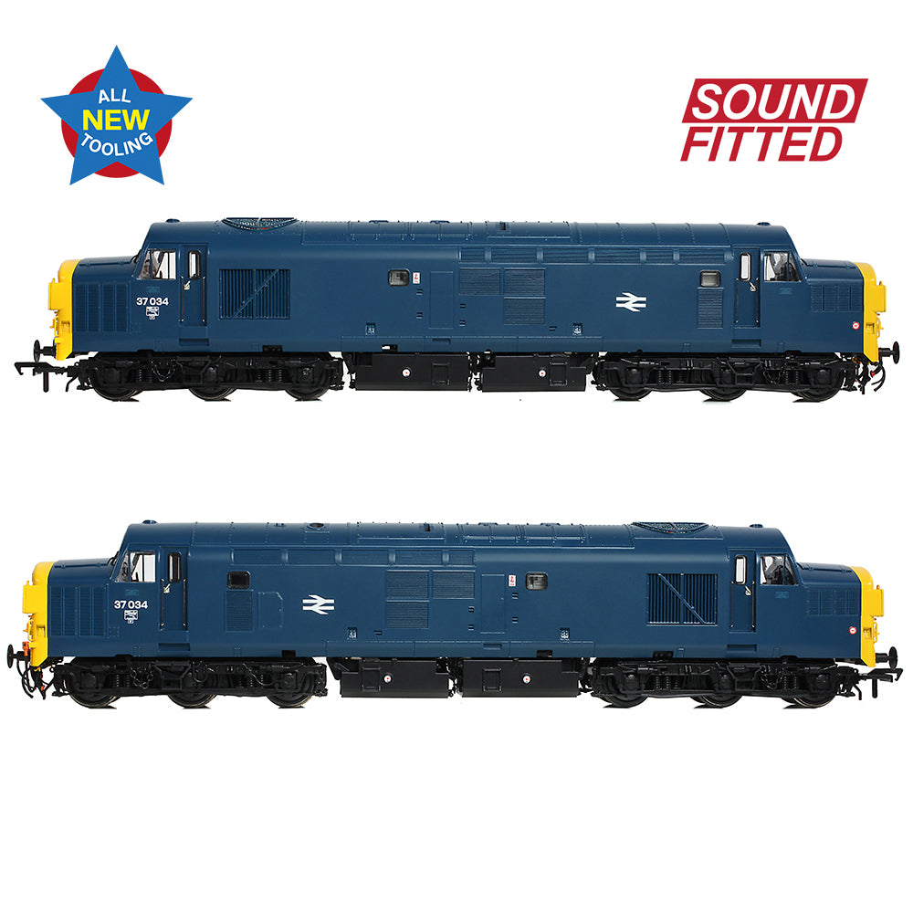Bachmann 35-301SF Class 37/0 Split Headcode 37034 BR Blue OO Gauge *LAST FEW*
