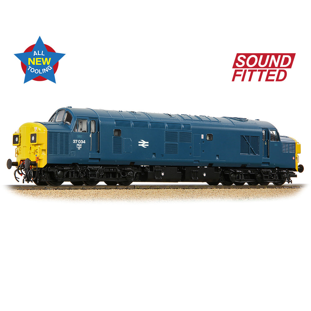 Bachmann 35-301SF Class 37/0 Split Headcode 37034 BR Blue OO Gauge *LAST FEW*