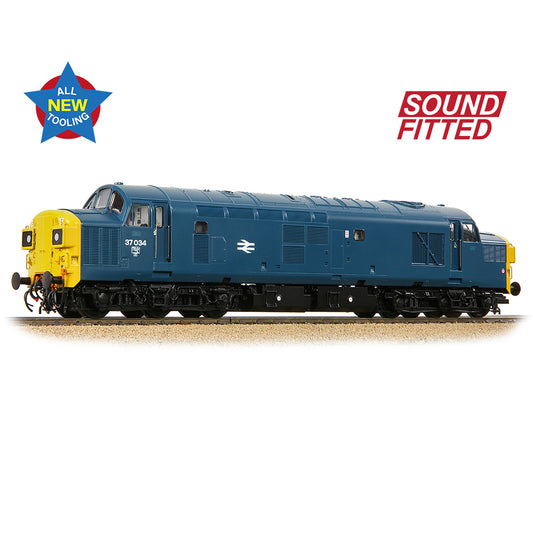 Bachmann 35-301SF Class 37/0 Split Headcode 37034 BR Blue OO Gauge *LAST FEW*