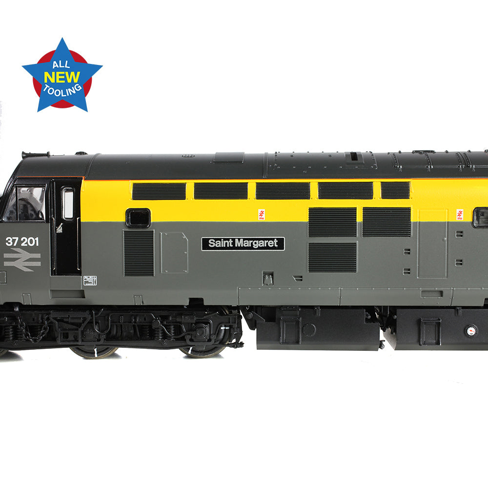 Bachmann 35-308 Class 37/0 37201 'St. Margaret' BR Eng. Grey & Yellow, OO Gauge