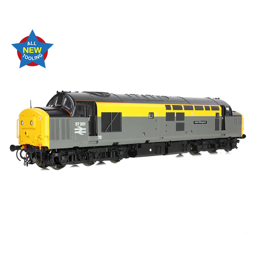 Bachmann 35-308 Class 37/0 37201 'St. Margaret' BR Eng. Grey & Yellow, OO Gauge