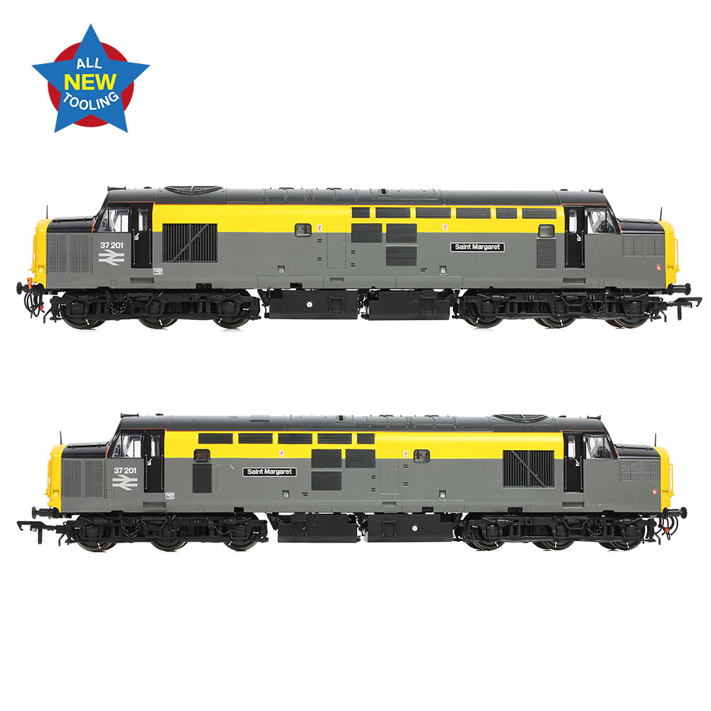Bachmann 35-308 Class 37/0 37201 'St. Margaret' BR Eng. Grey & Yellow, OO Gauge