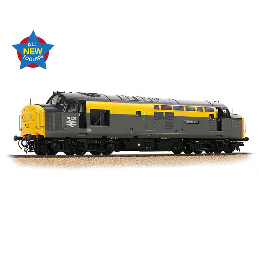 Bachmann 35-308 Class 37/0 37201 'St. Margaret' BR Eng. Grey & Yellow, OO Gauge