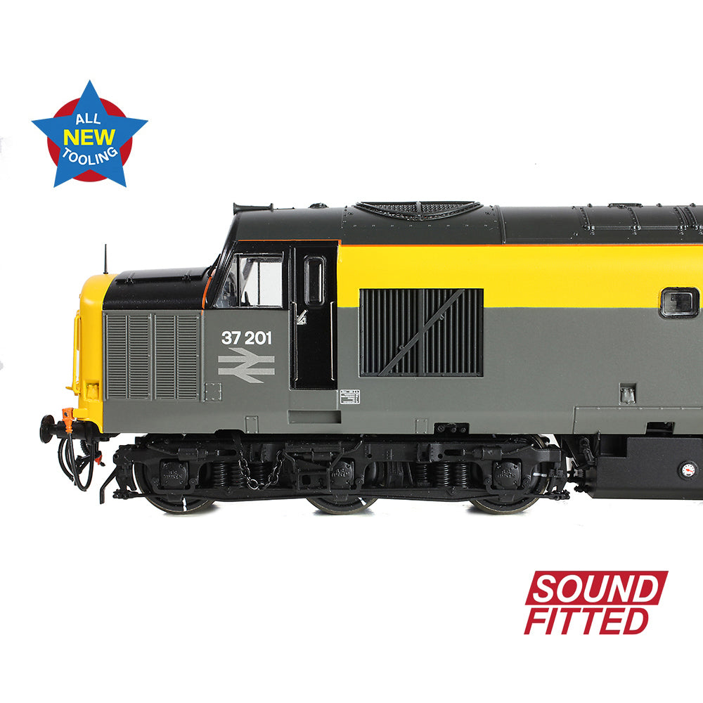 Bachmann 35-308SF Class 37/0 37201 'St. Margaret' BR Eng. Grey & Yellow, OO Gauge