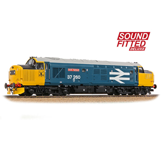 Bachmann 35-309SFX Class 37/0 Centre H/Code 37260 'Radio Highland' BR Blue (LL), OO Gauge