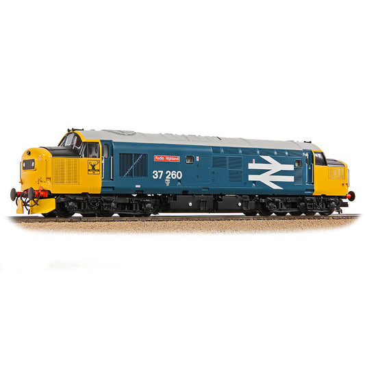 Bachmann 35-309 Class 37/0 Centre H/Code 37260 'Radio Highland' BR Blue (LL), OO Gauge