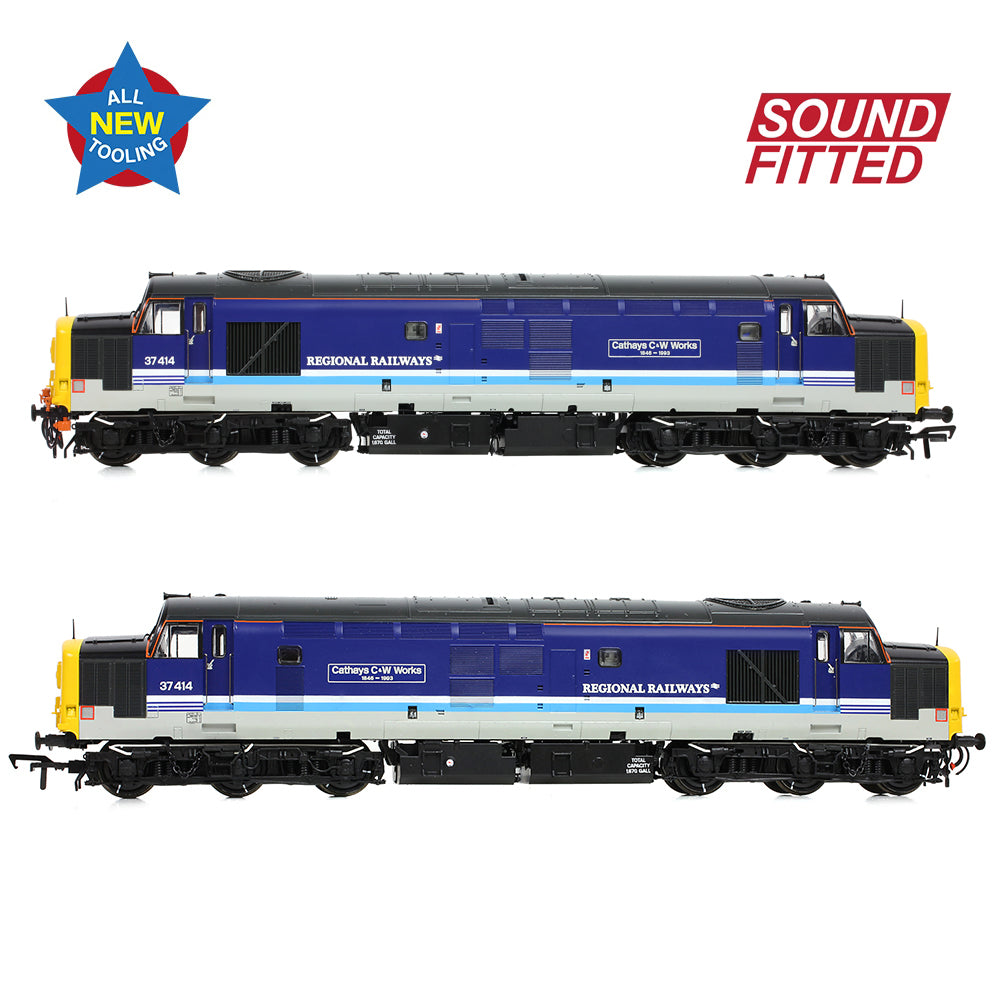 Bachmann 35-338SF Cl 37/4 37414 'Cathays C&W Works 1846-1993' Regional Railways, OO Gauge