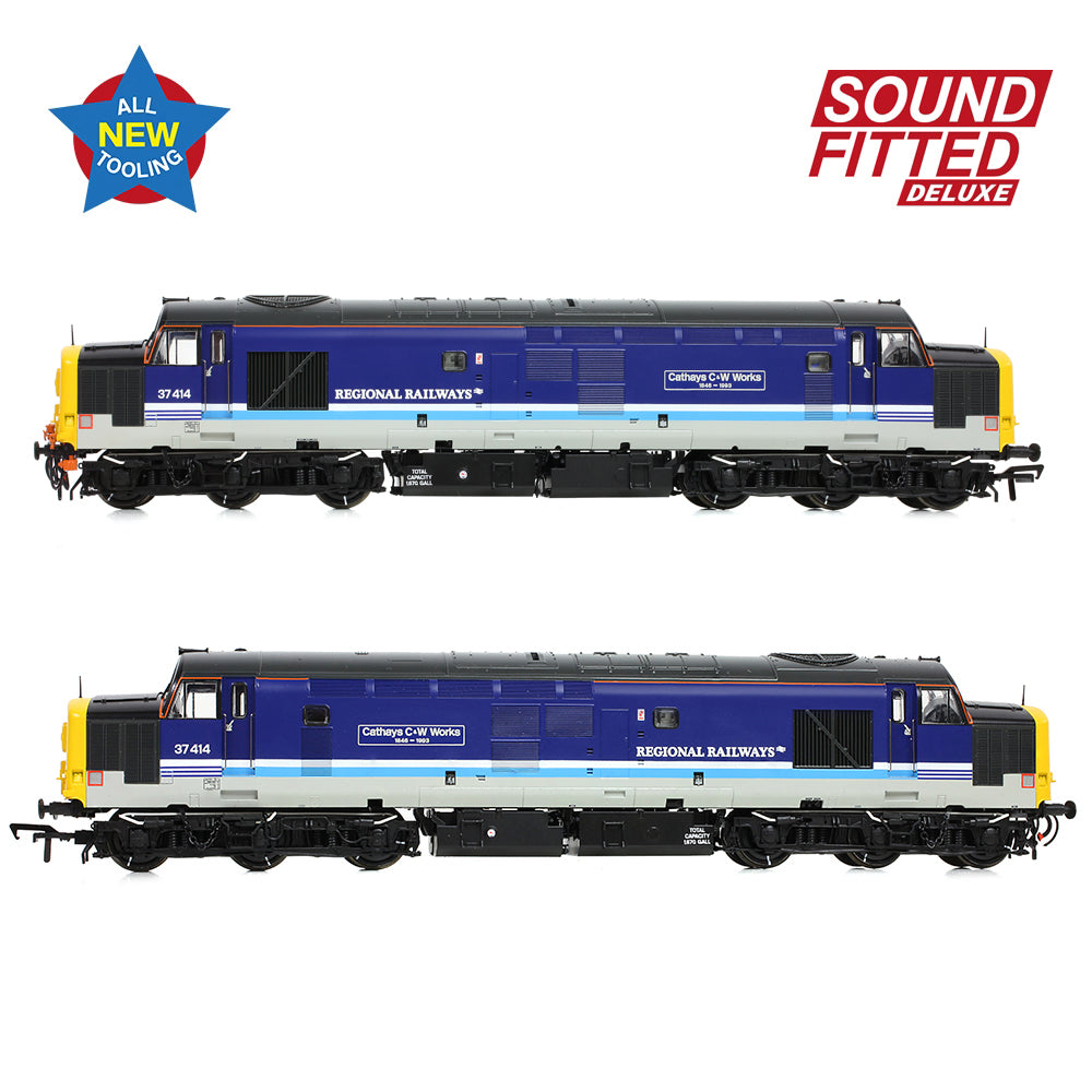 Bachmann 35-338SFX Cl 37/4 37414 'Cathays C&W Works 1846-1993' Regional Railways, OO Gauge *LAST FEW*