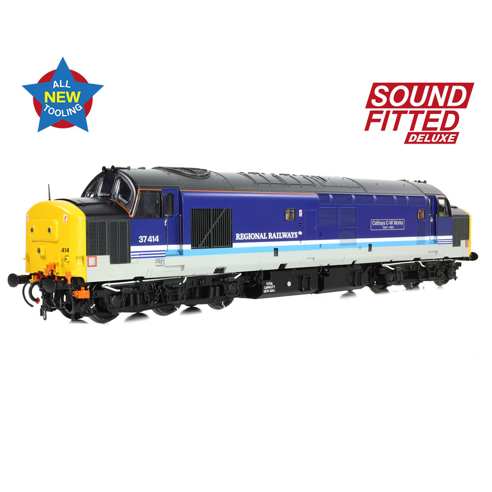 Bachmann 35-338SFX Cl 37/4 37414 'Cathays C&W Works 1846-1993' Regional Railways, OO Gauge *LAST FEW*