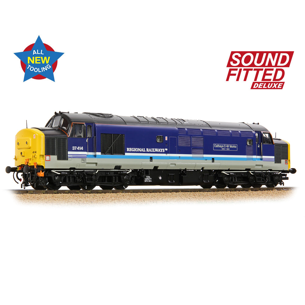 Bachmann 35-338SFX Cl 37/4 37414 'Cathays C&W Works 1846-1993' Regional Railways, OO Gauge *LAST FEW*