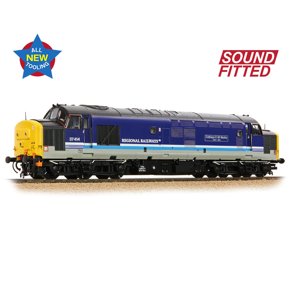 Bachmann 35-338SF Cl 37/4 37414 'Cathays C&W Works 1846-1993' Regional Railways, OO Gauge