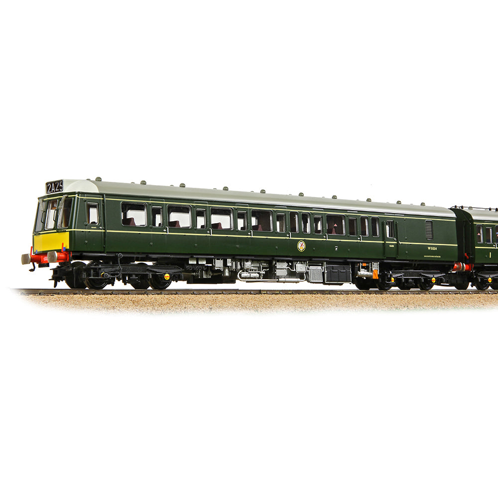 Bachmann 35-503 Class 117 3-Car DMU R334 BR Green (Small Yellow Panels), OO Gauge