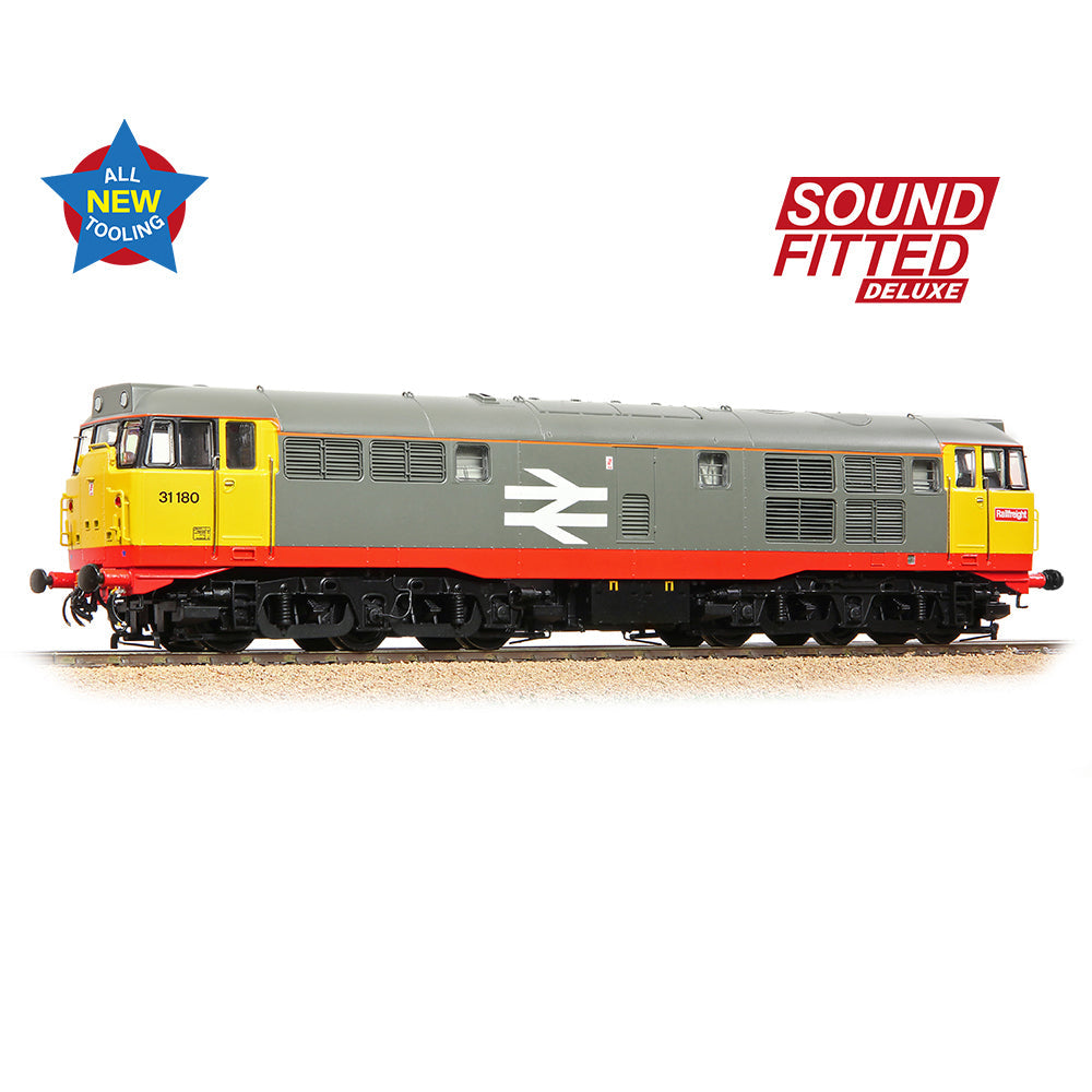 Bachmann 35-821SFX Class 31/1 Refurb'31180 BR Railfreight (Red Stripe), OO Gauge