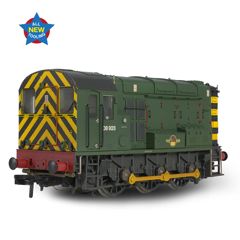 Bachmann 35-926 Class 08 08923 BR Green (Wasp Stripes) [Weathered] OO Gauge *LAST FEW*