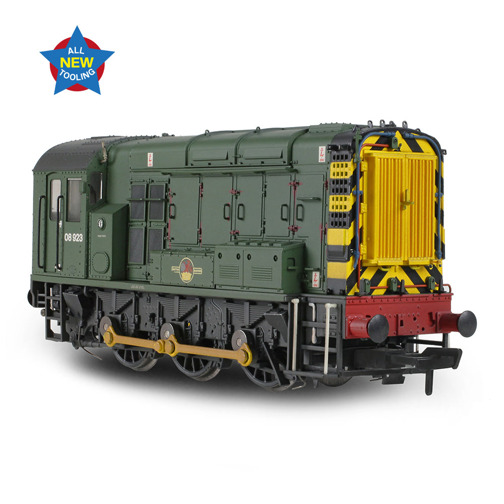 Bachmann 35-926 Class 08 08923 BR Green (Wasp Stripes) [Weathered] OO Gauge *LAST FEW*