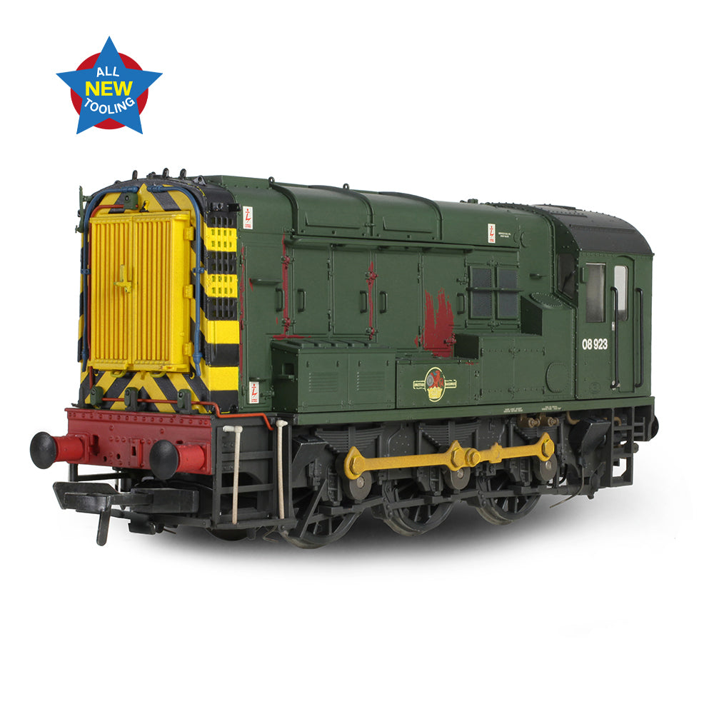 Bachmann 35-926 Class 08 08923 BR Green (Wasp Stripes) [Weathered] OO Gauge *LAST FEW*
